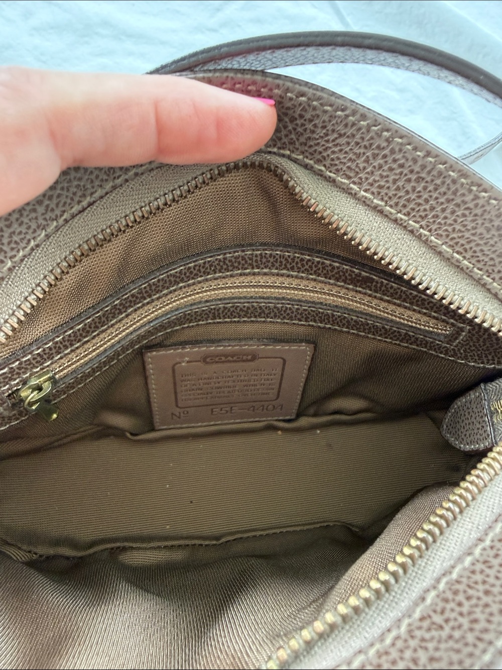 Coach Brown Pebbled Leather Crossbody Bag - Picture 3 of 4